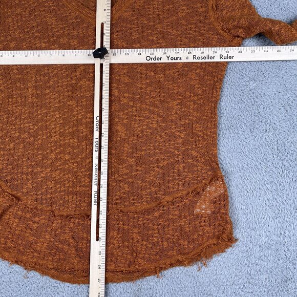 We the Free Womens Orange Ocean Air Hacci Pullover Top Sz XS - Picture 5 of 5